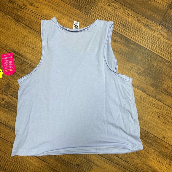 Zumba Fitness Lavender Tank Top with Neon Yellow Print - Picture 2 of 2